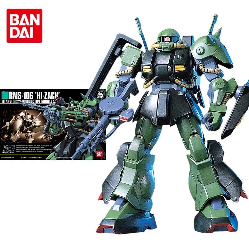 Bandai Original Gundam Model Kit Anime Figure HGUC 1/144 Hi-Zack RMS-106 Action Figures Toys Collect
