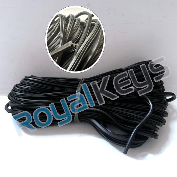 Karet Lis Aluminium Etalase Kaca 056 Hitam 40 Meter