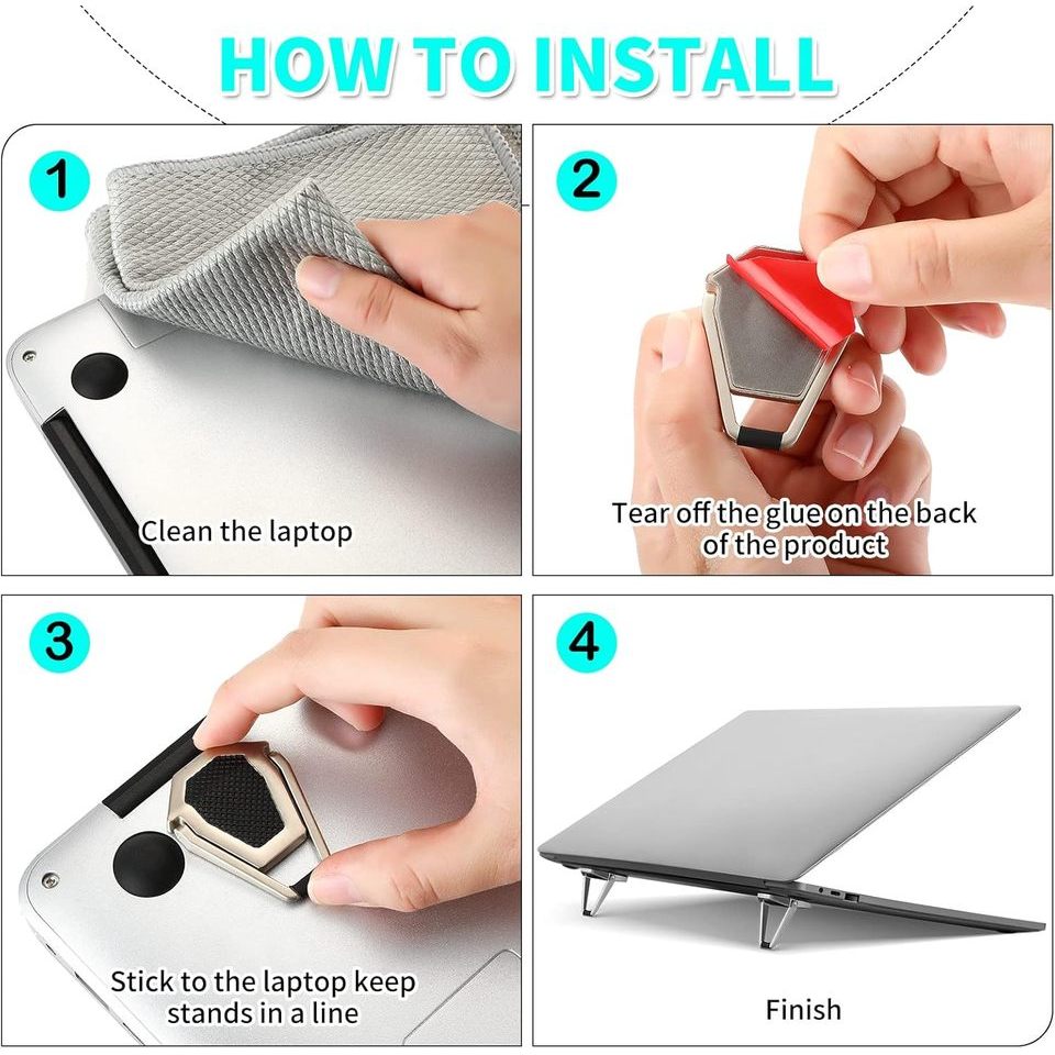 Portable Keyboard Laptop Stand Mini Aluminum Keyboard Riser Foldable Cooling Laptop Kickstand Adjust