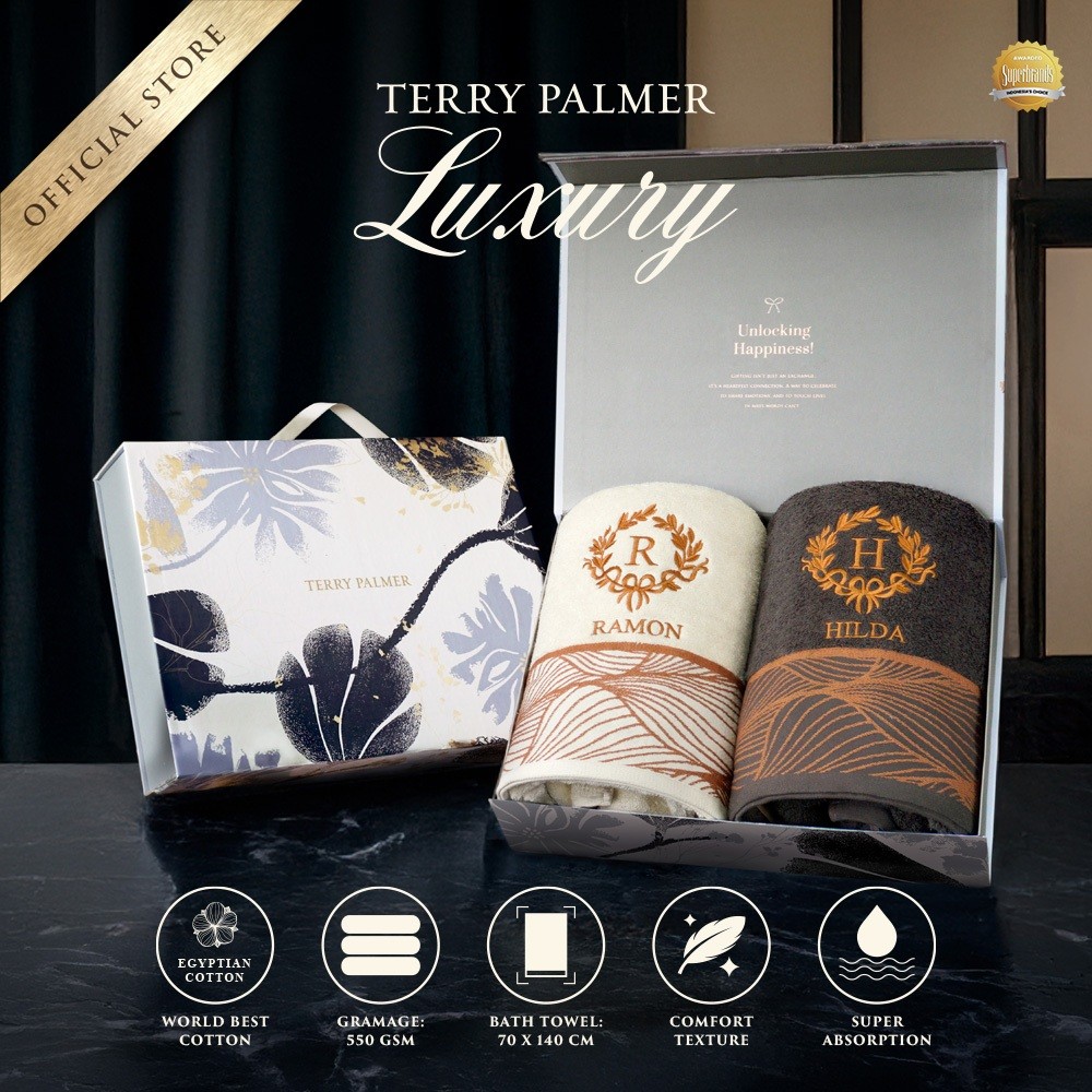 Terry Palmer Luxury - Goldline (Handuk Couple Set) / Handuk Seserahan / Kado Pernikahan / Souvenir /