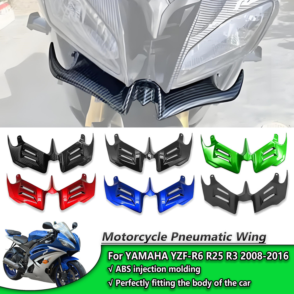 For Yamaha YZF-R6 R3 R25 2008-2016 r3 r6 r25 Motorcycle Fairing Cowl Front Winglet Fairing Aerodynam