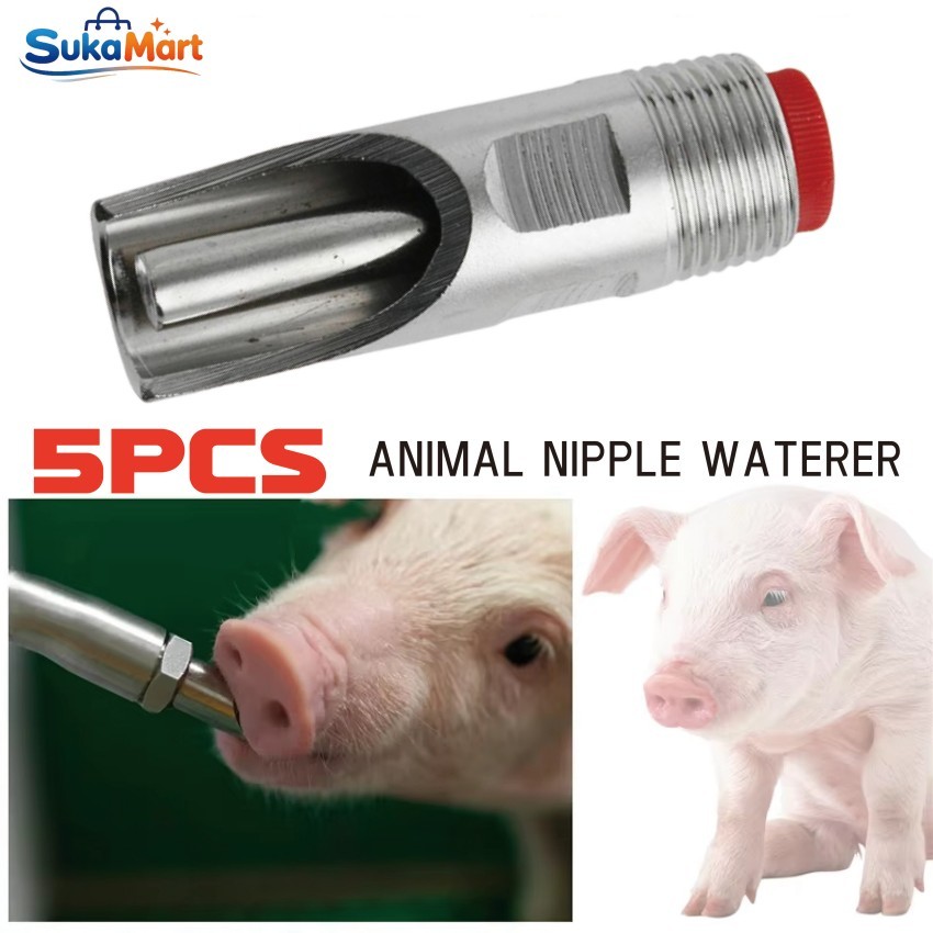 Nepel Dot Babi Stainless Steel - Alat Minum Otomatis Kandang Kambing & Babi | Nipple Drinker Tahan L