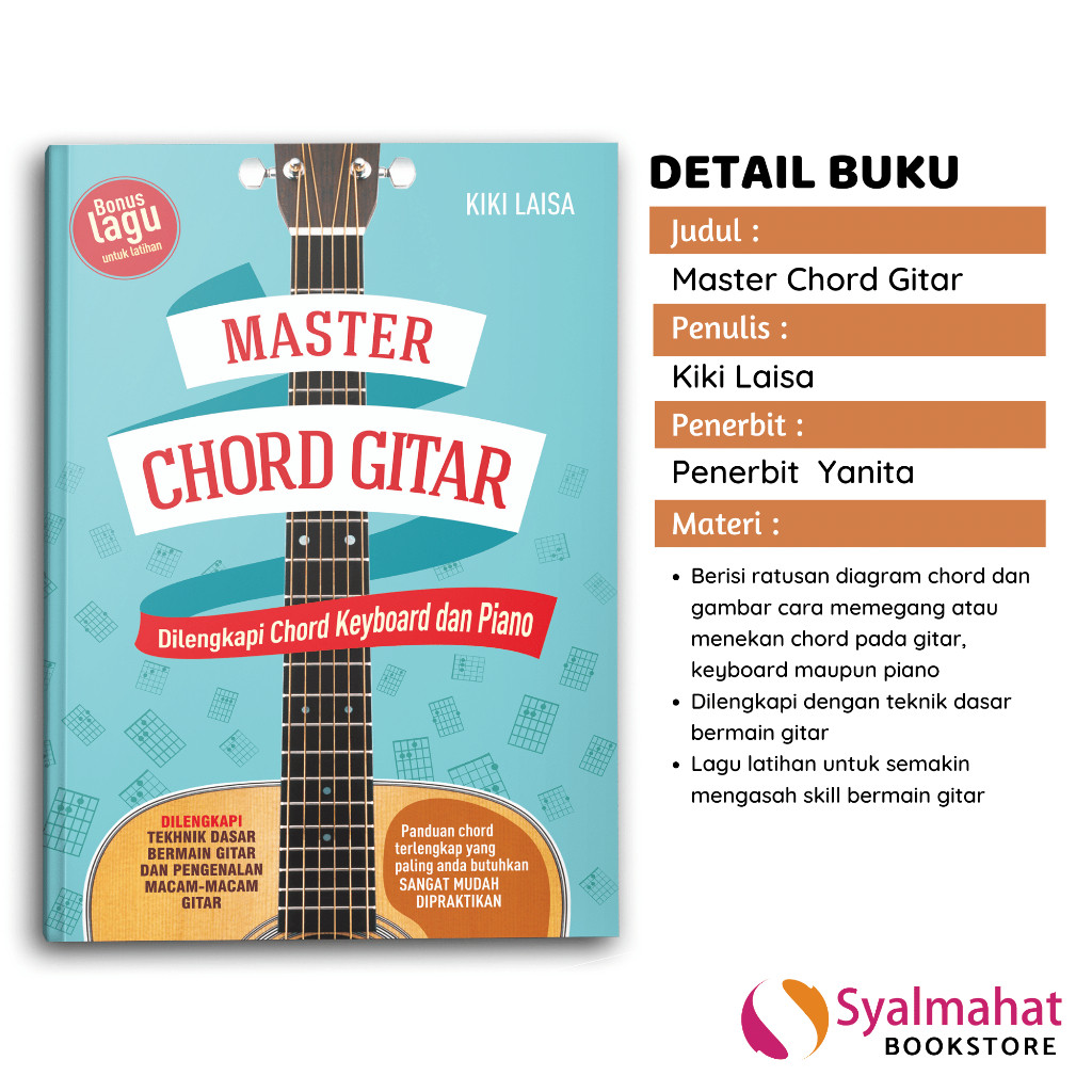 Buku Musik Kunci Gitar Master Chord Lengkap