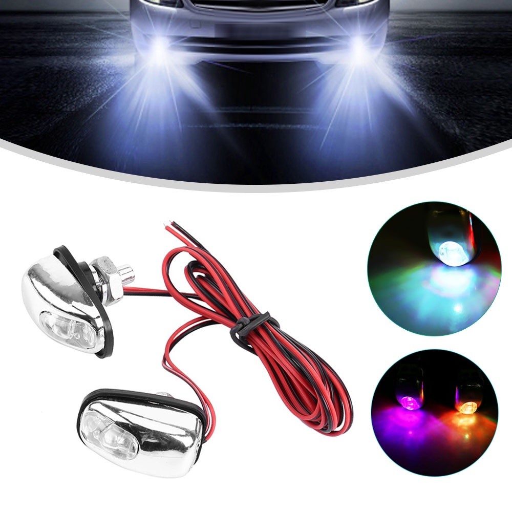 1 Pasang Lampu LED Otomatis untuk Kaca Depan Mobil, Nozel Semprotan Air Wiper, Lampu Pembersih Kaca 