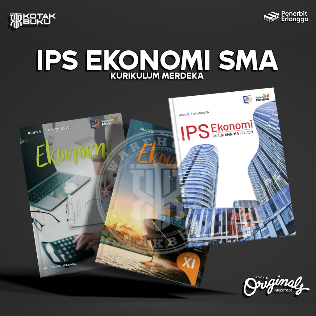 [ Erlangga ] Buku IPS Ekonomi Kelas 10 11 12 SMA / MA / Ekonomi SMA / Kurikulum Merdeka / Ekonomi SM