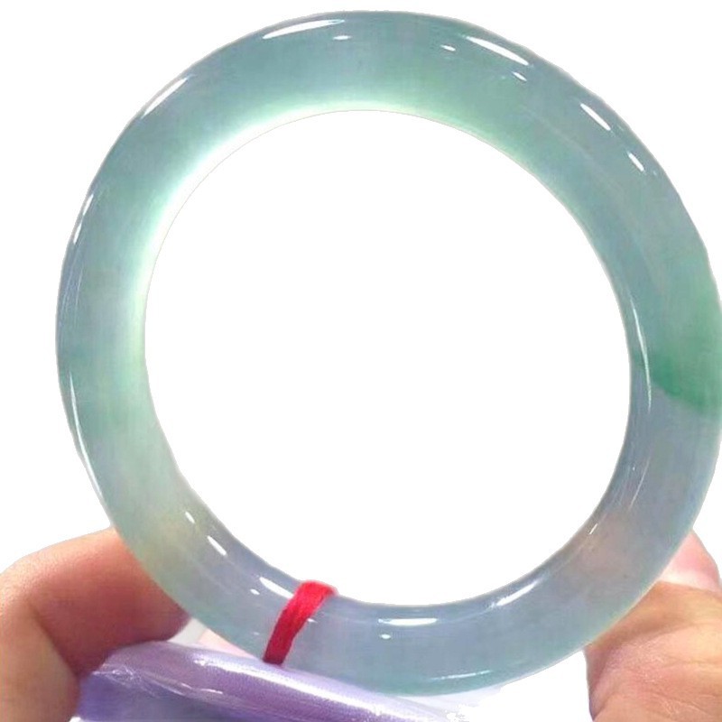 Gelang jadeite grosir dari Myanmar untuk wanita gelang bulat sebening es seperti kaca jadeite jenis 