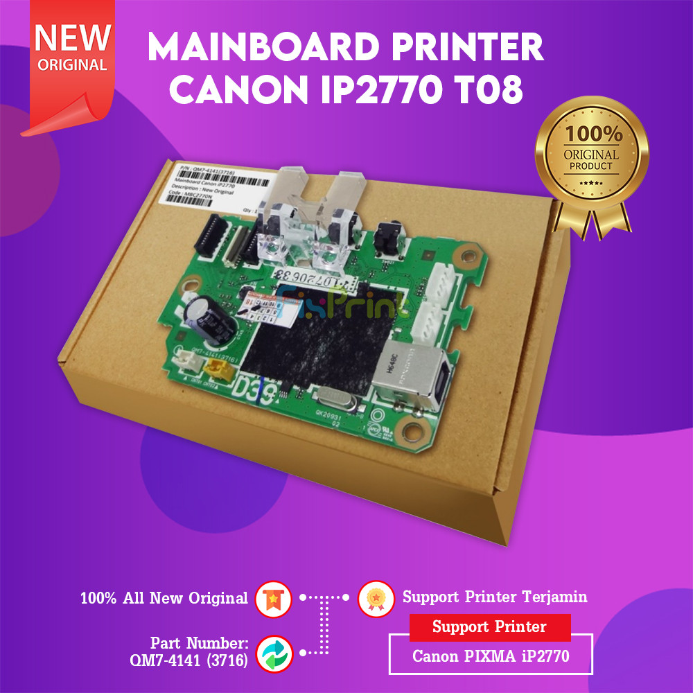 New Original Mainboard Printer Canon iP2770 T08 Model Baru Board Motherboard Canon IP2770 IP 2770 IP