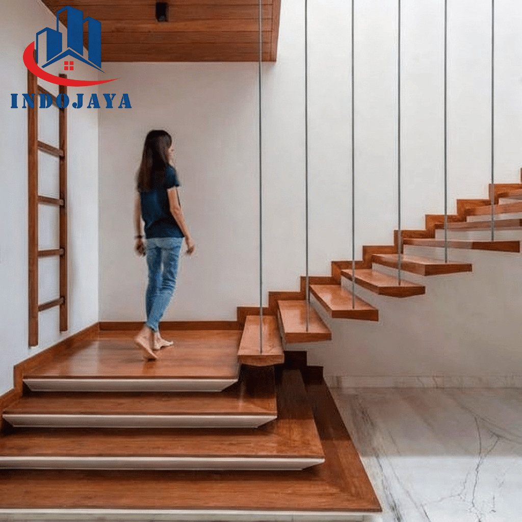 Granite Tangga Motif Kayu Jati 30x80 30x90 Custom Ukuran List Keramik Granit Stepnosing Tile Premium