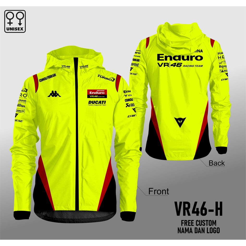 Jaket Waterproof Crew Motogp Pertamina Enduro VR46 Ducati Racing Team Terbaru 2026 Jaket Anti Air