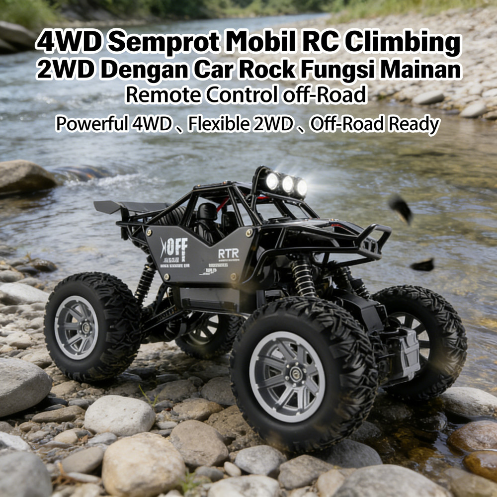 Climbing Car RC Rock 2WD 4WD Remote Control Mainan Dengan Fungsi Semprot Off-Road