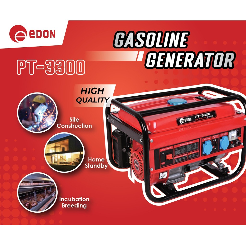 GENSET 3000 Watt EDON PT 3300 L Gasoline Generator Generator Bensin 4 tak Edon Bergaransi resmi dan 