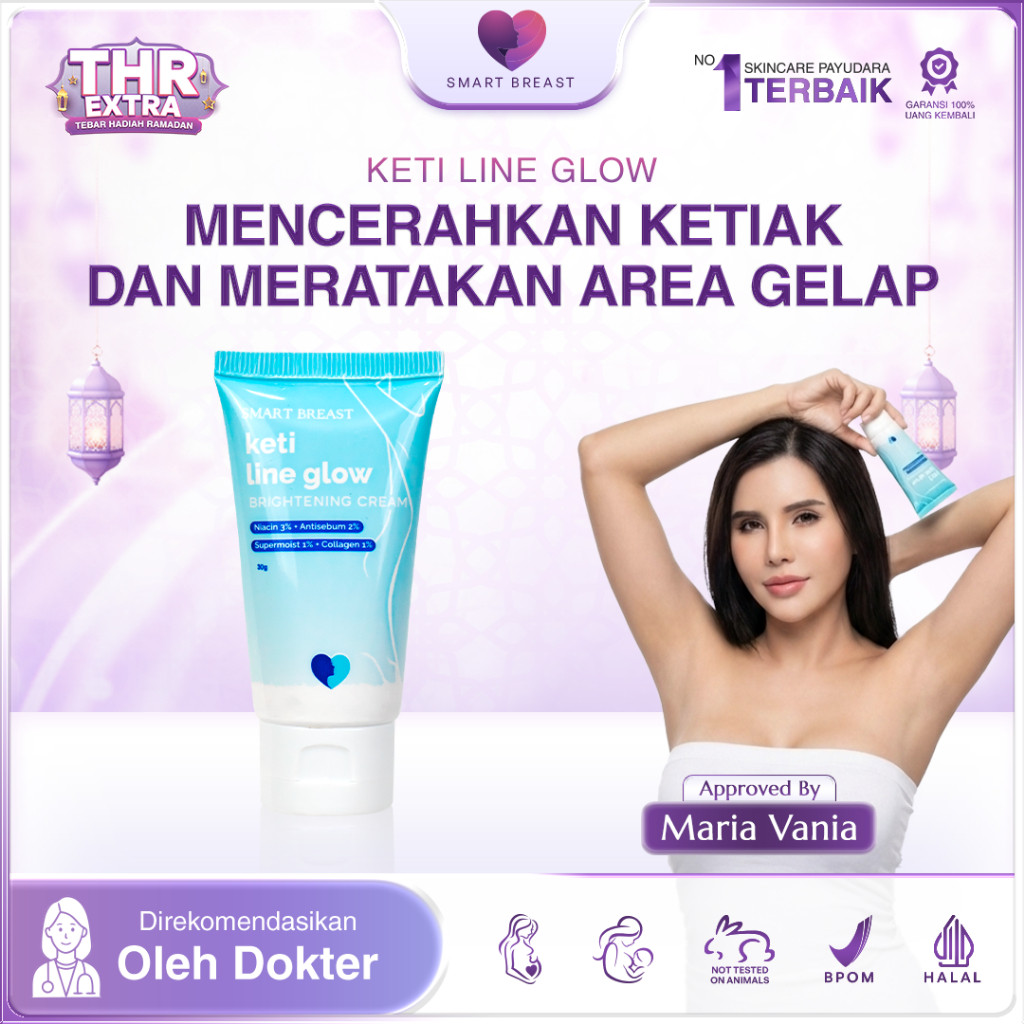 Breast Keti Line Glow Brightening Cream - Underarm Pemutih Ketiak Terbaik, Selangkangan, Siku, Lutut