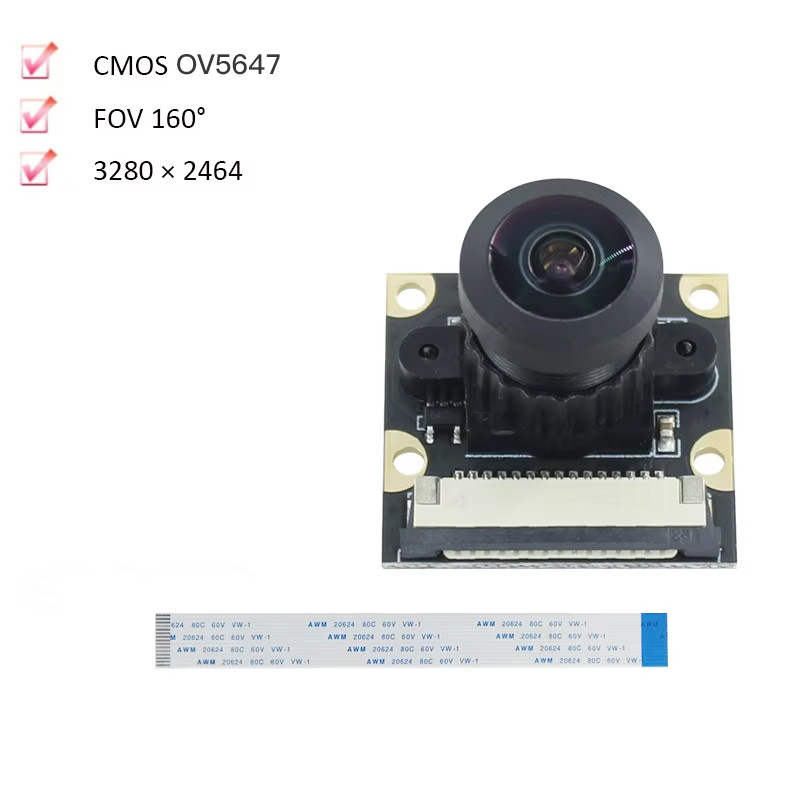 CMOS OV5647 4K 8MP FF 3280 x 2464 160°° Modul Kamera USB Lensa Mata Ikan Sudut Lebar