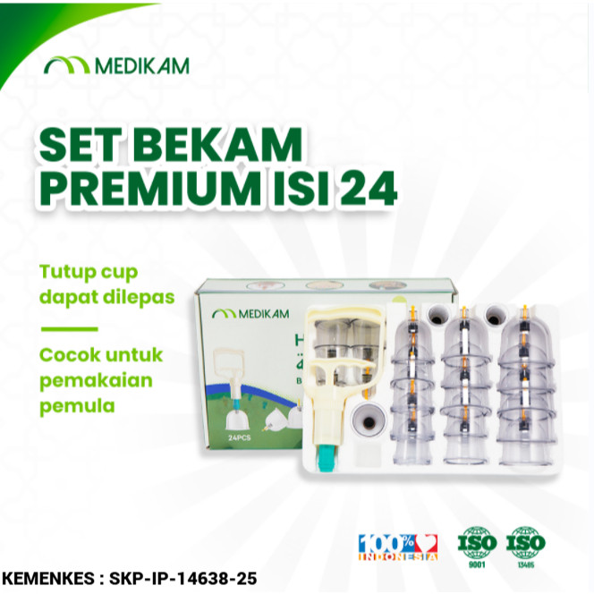 *Ready Stock* Medikam Hijamah Bekam Set (Isi 24 Kop)(Pamp Bekam) Hijamah Alat Kop Angin Kop Bekam