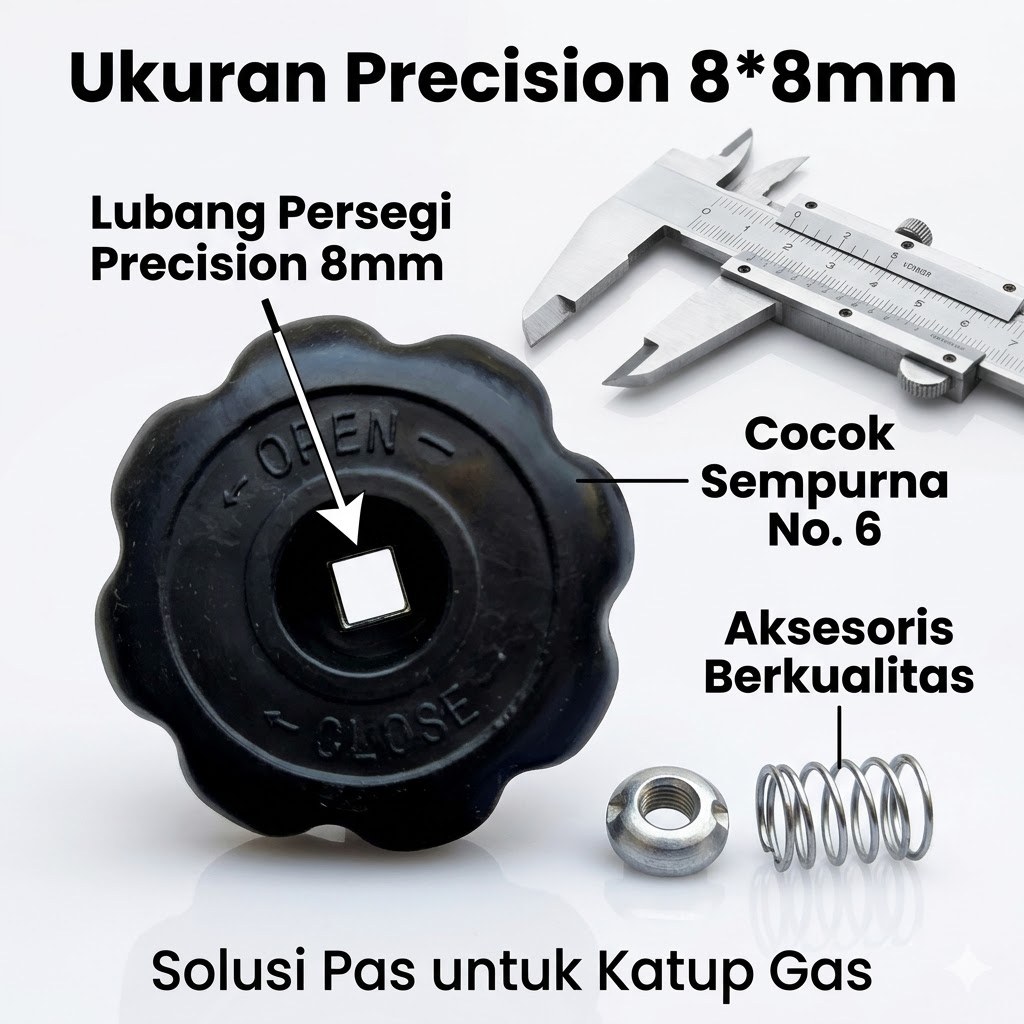 Untuk Industri Valve Oksigen – Handwheel Oksigen / Puteran Oksigen / Kran Valve Oksigen 8*8mm / Valv
