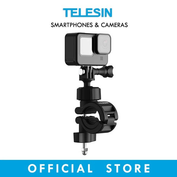 TELESIN Dudukan Stang Sepeda 360 Derajat, Braket Rak Motor untuk Kamera Aksi DJ-HBM-001