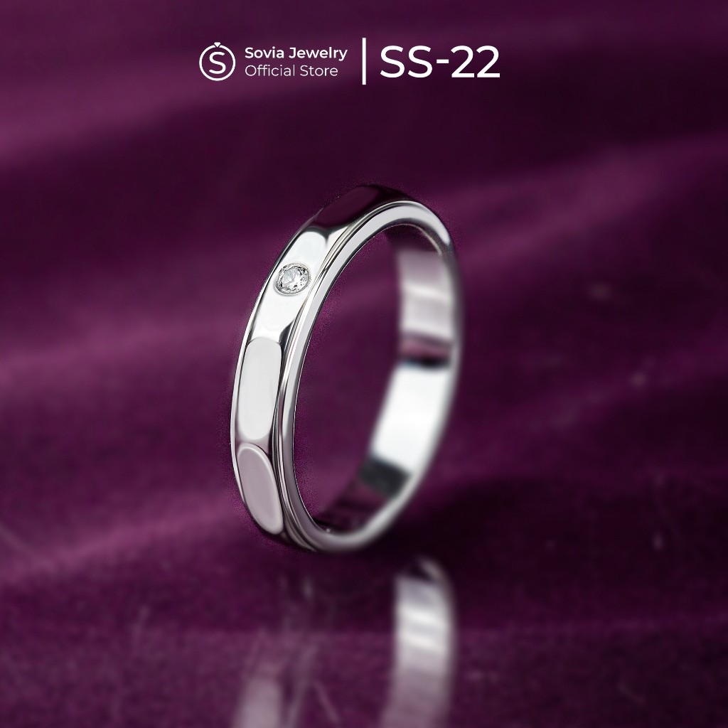 Sovia Jewelry - Ready Stok SS 22 Cincin Nikah Cowok Palladium 5%