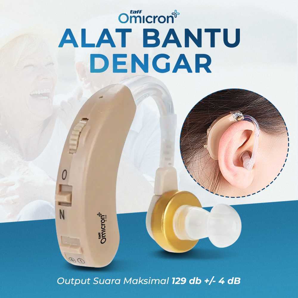 TaffOmicron F-139 Alat Bantu Dengar In Ear Hearing Aid 129dB Pengeras Suara Telinga Lansia Earphone 