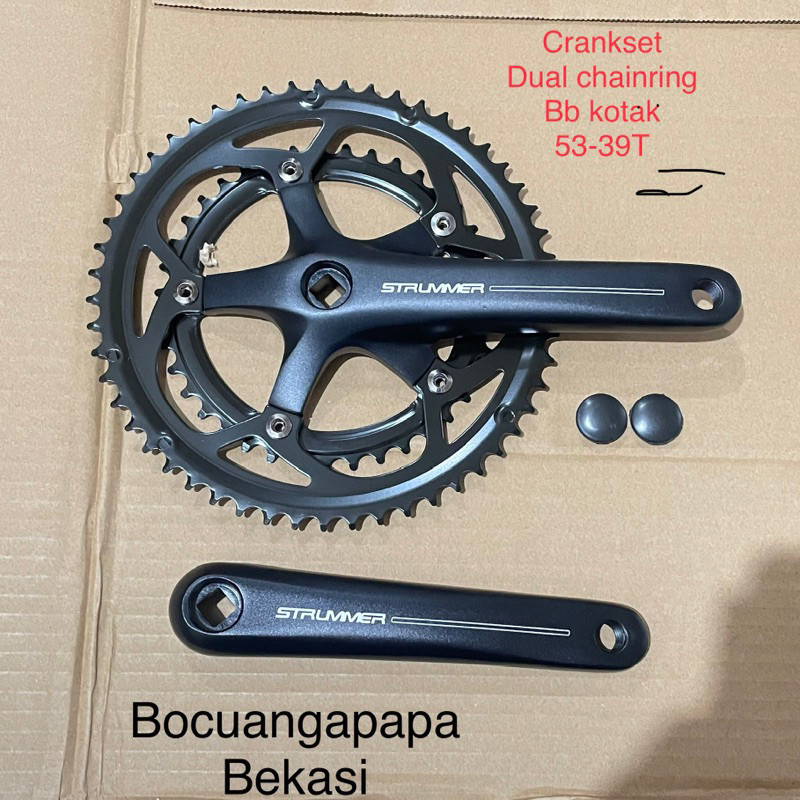 new - Crankset / crank set strummer dual chainring 53-39T BB kotak