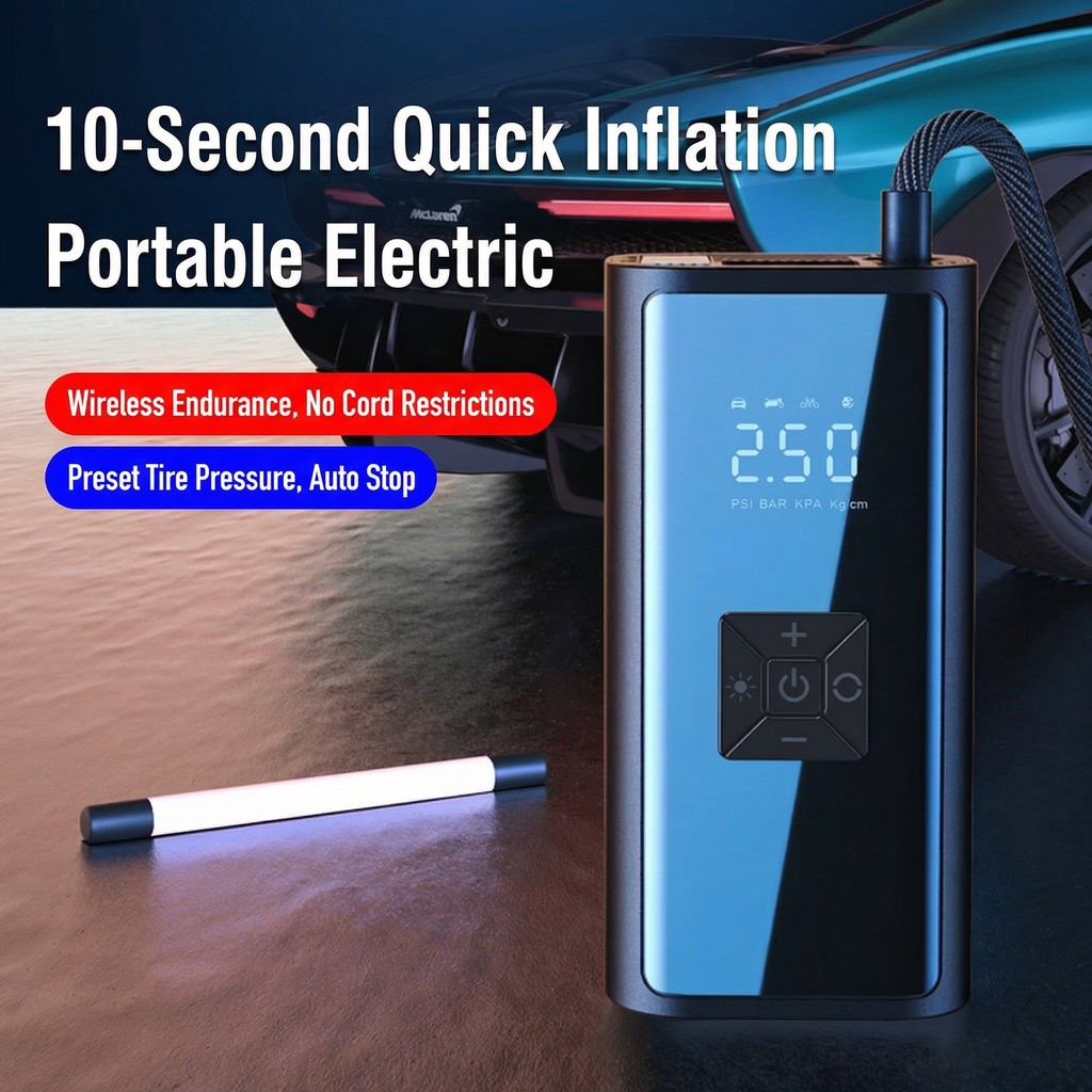 Car Inflator Pump Car Inflator Pump gital splay Multi functional Portable Tire Inflator Bucket Tire 