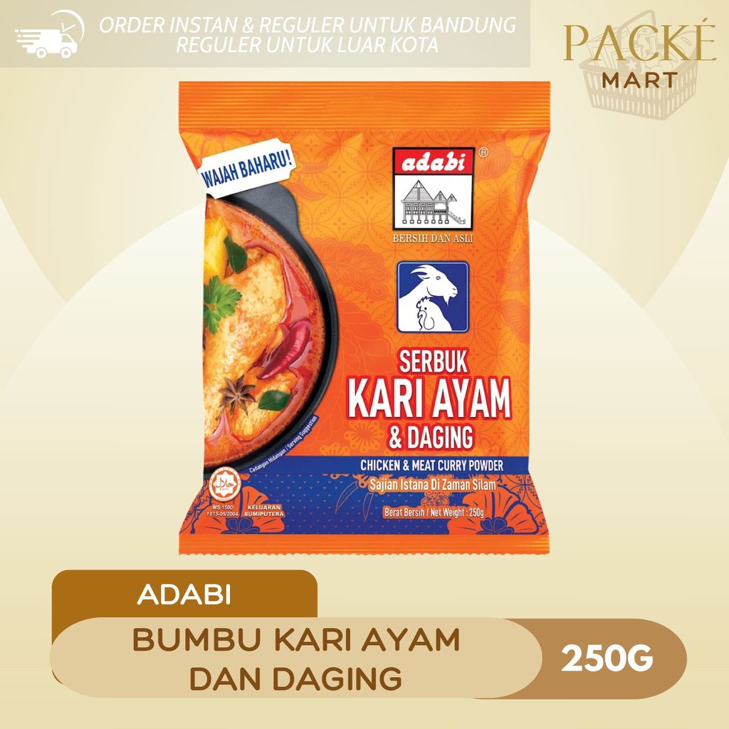 Adabi Bumbu Kari Bubuk Kari Ayam dan Daging 250g / Curry Powder