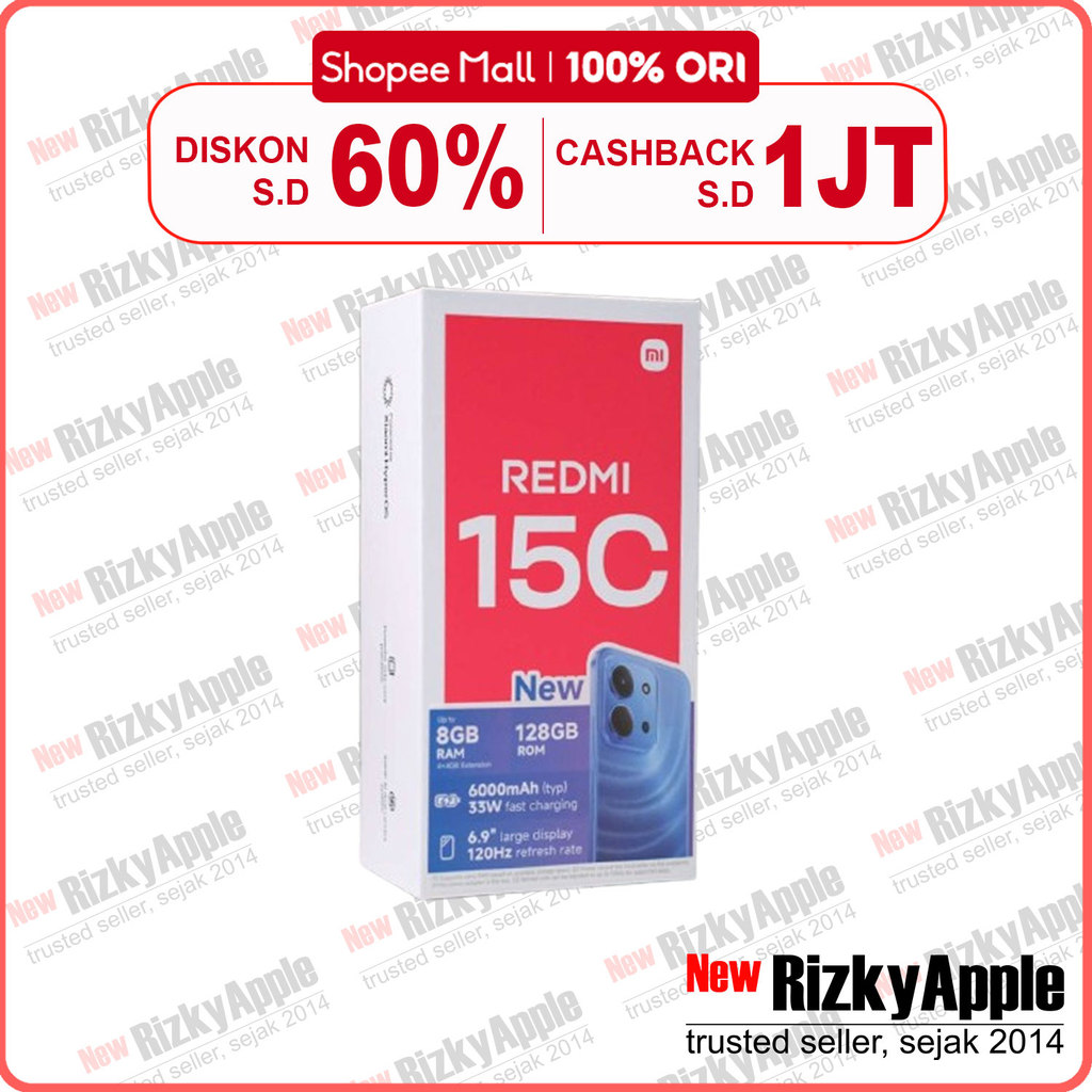 Xiaomi Redmi 15C 128GB 256GB [ Ram 6GB / 8GB ] Garansi Resmi Indonesia Orange Black Green Blue Bater