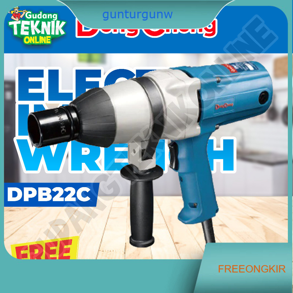 Impact Wrench LISTRIK DONGCHENG DPB22C / Alat Bor Impek Pembuka Baut Mur Baut LISTRIK DPB 22C - Elec
