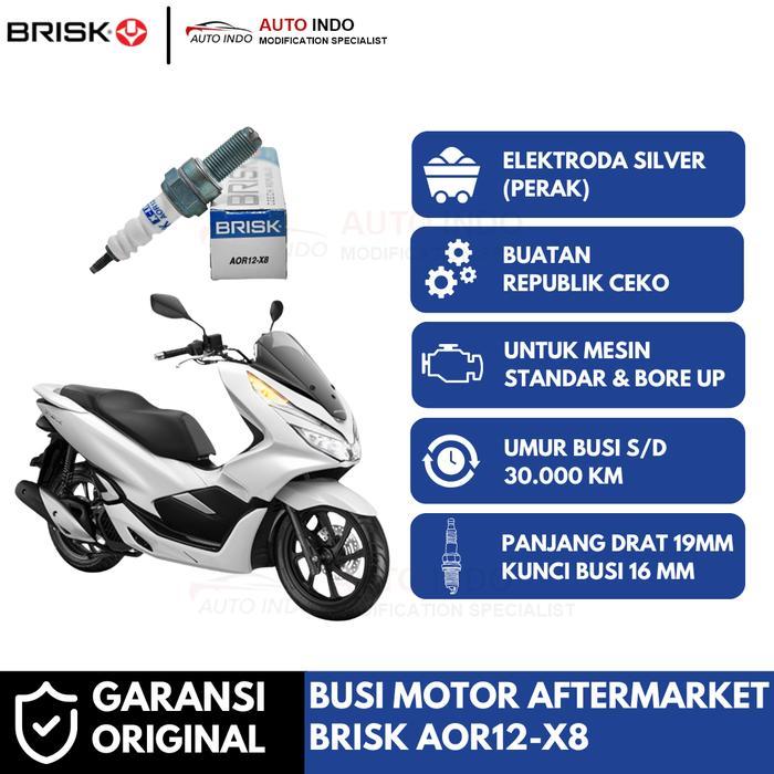Busi Motor Brisk Xline Racing AOR12-X8 untuk Honda PCX 150