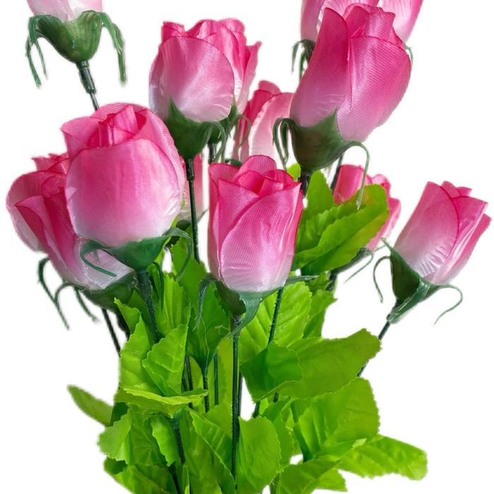 Bunga mawar buket palsu imitasi artificial dekorasi buket wisuda pernikahan - Merah