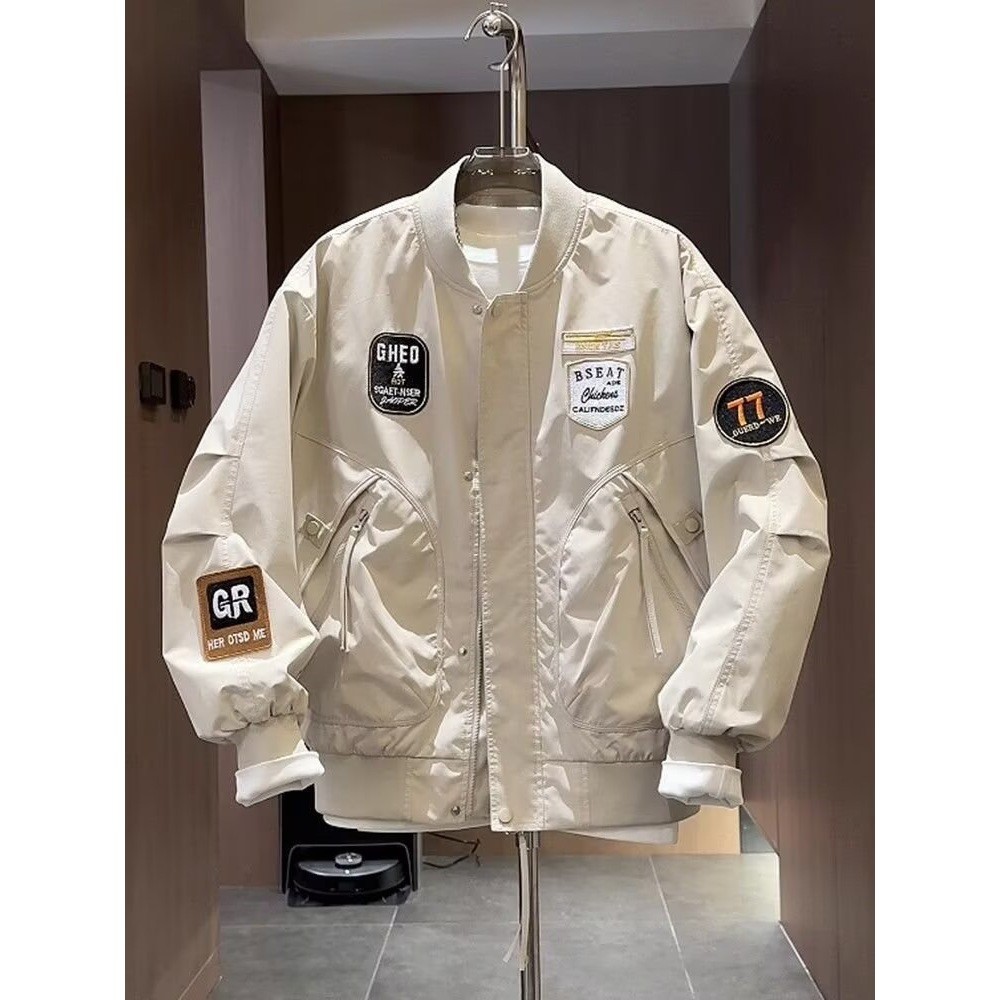 Jaket Pria Gaya Harajuku Gaya Korea Tren Jaket Longgar