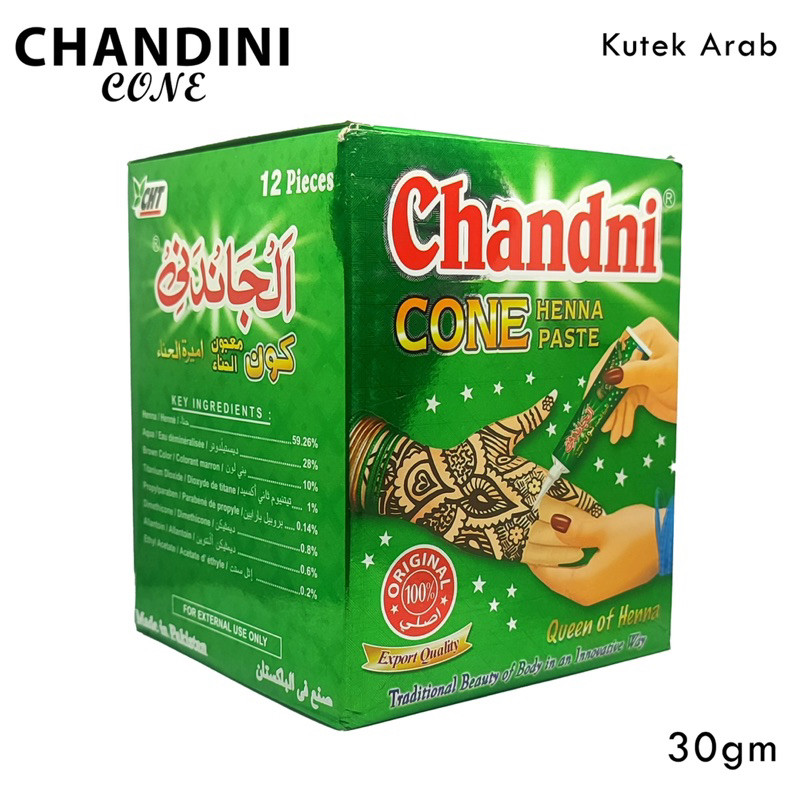 The Pillowed Palace Henna Chandani Cone Pasta 12 Pcs Henna Pacar Kuku Besar Oleh Oleh Haji&Umroh