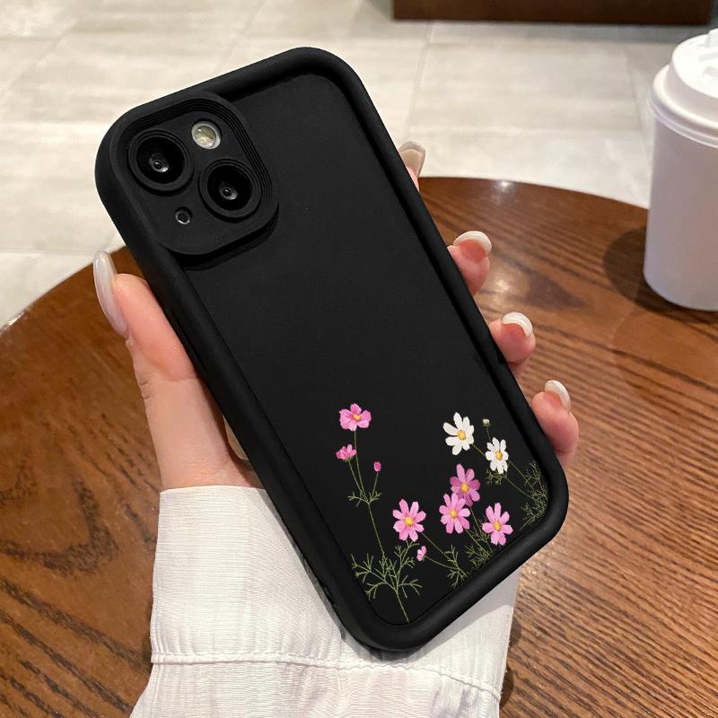 Pro Camera Case For Iphone 15 Max 12 Mini 13 14 16 17 Slikon Floral Bunga Segar Softcase Handphone