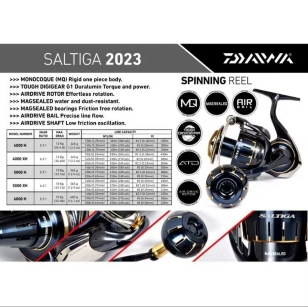 " PROMO " Reel Spinning DAIWA SALTIGA 2023 6000-XH Saltwater Magsealed MQ 100% Original Made In Japa