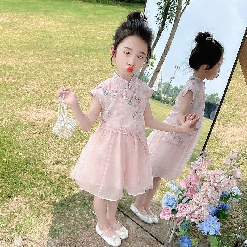 [COD]Gaun gadis gaya Cina tanpa lengan rompi gaun Cina tanpa lengan rompi gaun Cina