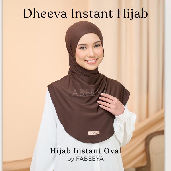 Fabeeya - Dheeva Bergo Instant Malay Hijab Oval Daily Premium Jilbab Instan Bahan Spandex Lycra Nyam