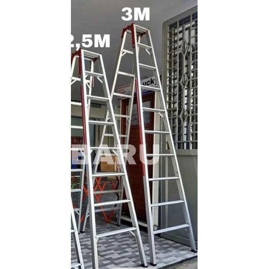 Tangga Aluminium 2in1 / Tangga Lipat Aluminium / Tangga Kebanggaan - 3Meter