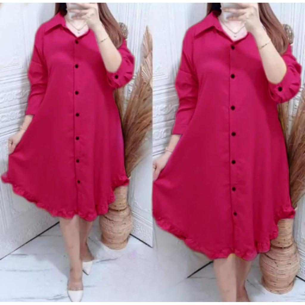 Diskon Sale  Nagita Tunik polos wanita jumbo xxxxl variasi rempel bawah terbaru bahan katun