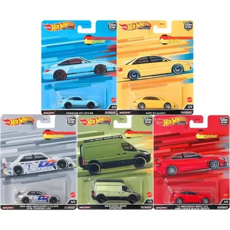 Original Hot Wheels Premium Car Deutschland Design 1/64 ecast Vehicle Porsche 911 Au S4 Mercedes Ben