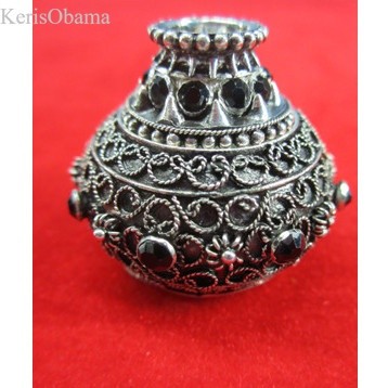 Mendak Selut Keris Motif Jogja Sepuh Perak dan Emas antik KL11