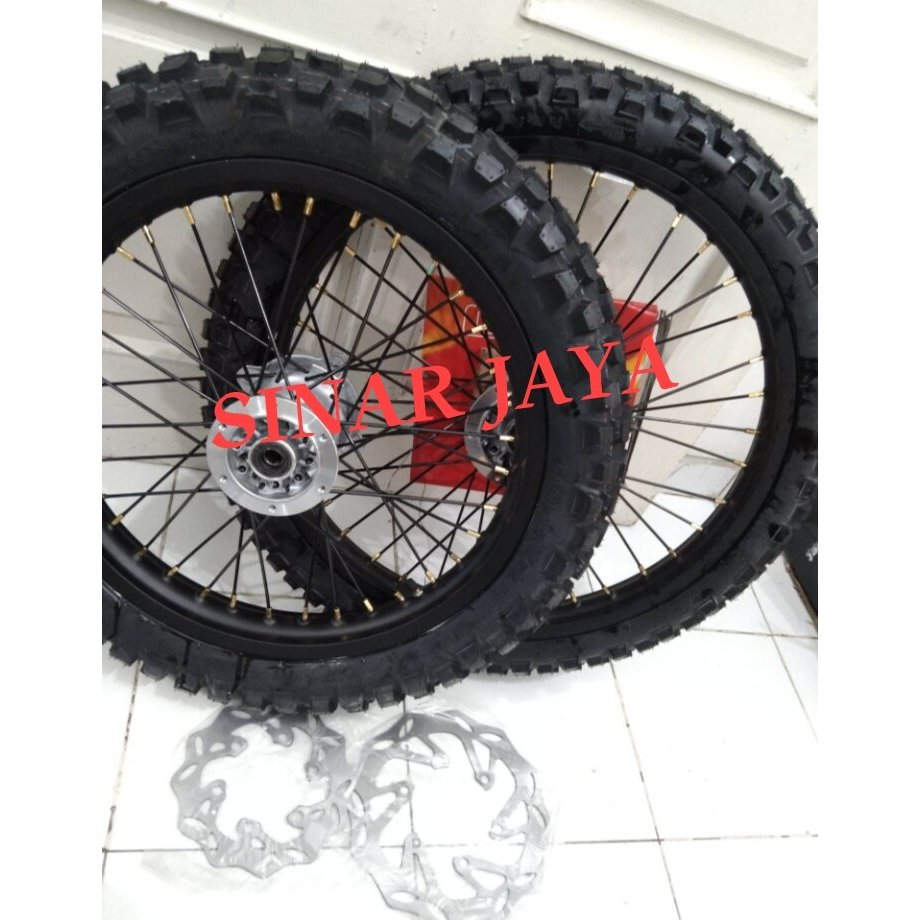 PAKET Komplit Velg Klx 16 19 - 18 21 - Paketan Velg Cross Trail KLX 16 19 18 21 + Ban trail paket cr