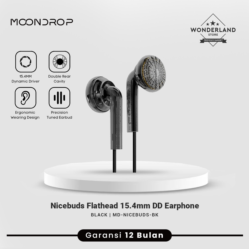 Moondrop Nicebuds 15.4mm Dynamic Driver Flathead Earphone Earbuds