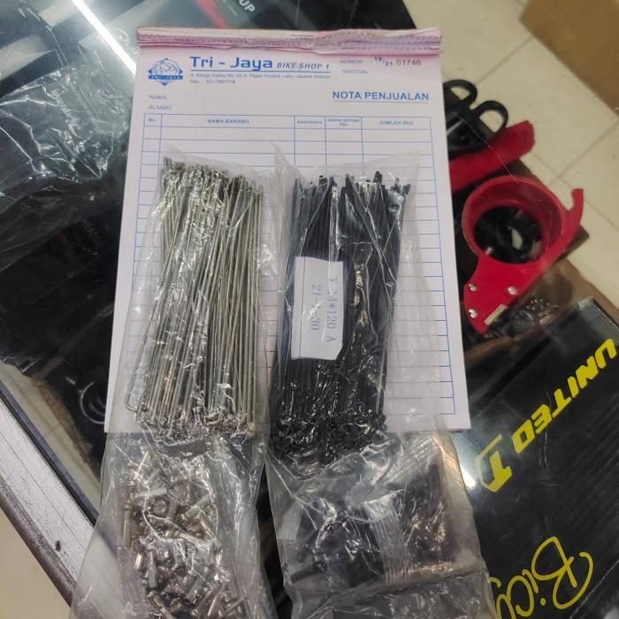 Spoke jari jari GT Half5 14G 16 349 306 dan 20 406 451 14g x 120 122 124 126 144 152 161 174 1 STAIN