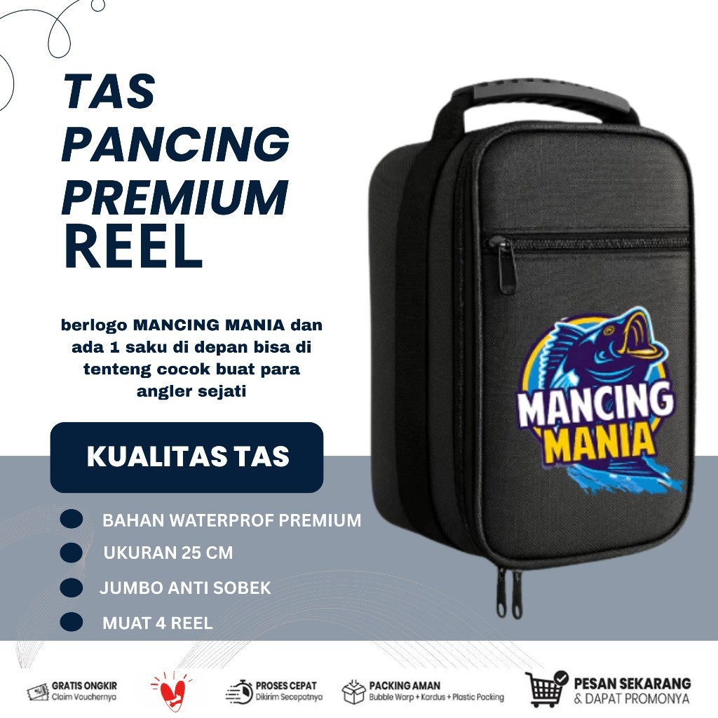 Tas reel Pancing Anti Air Waterproof Bahan Tebal jumbo