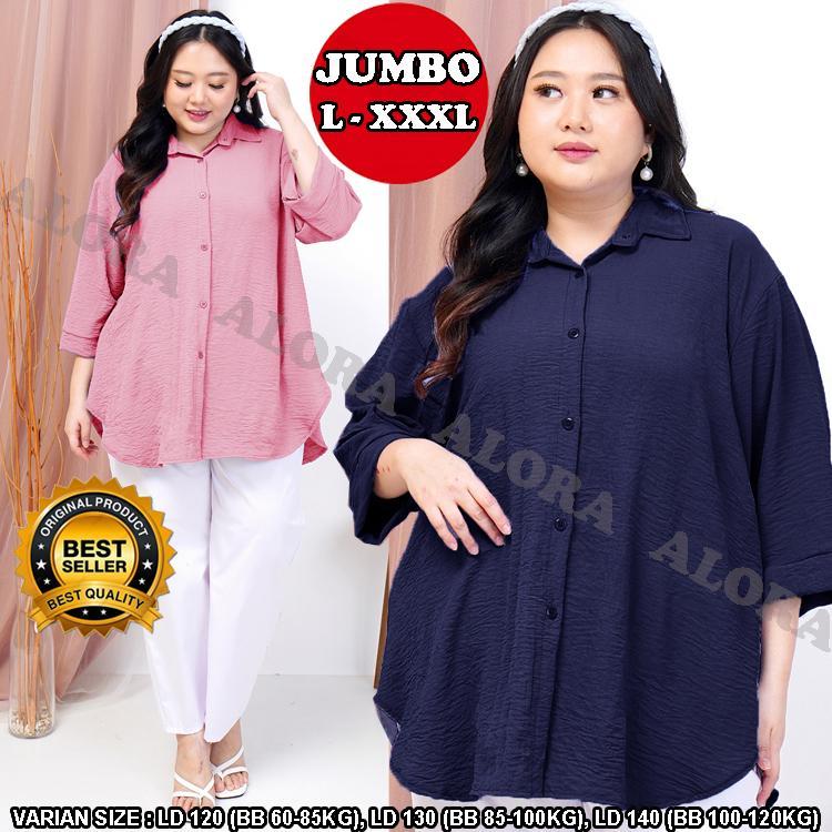 Atasan Kemeja Wanita Jumbo LD 120- LD130- LD140 - Blouse Wanita Big Size Oversize