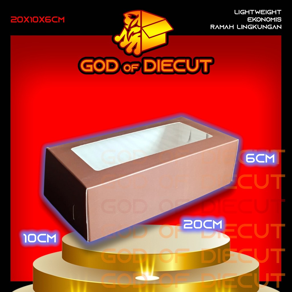 God of diecut - Box Kue Mini 20x10x6 Full Laminasi | Kemasan Ivory Karakter Lucu | box dessert | box