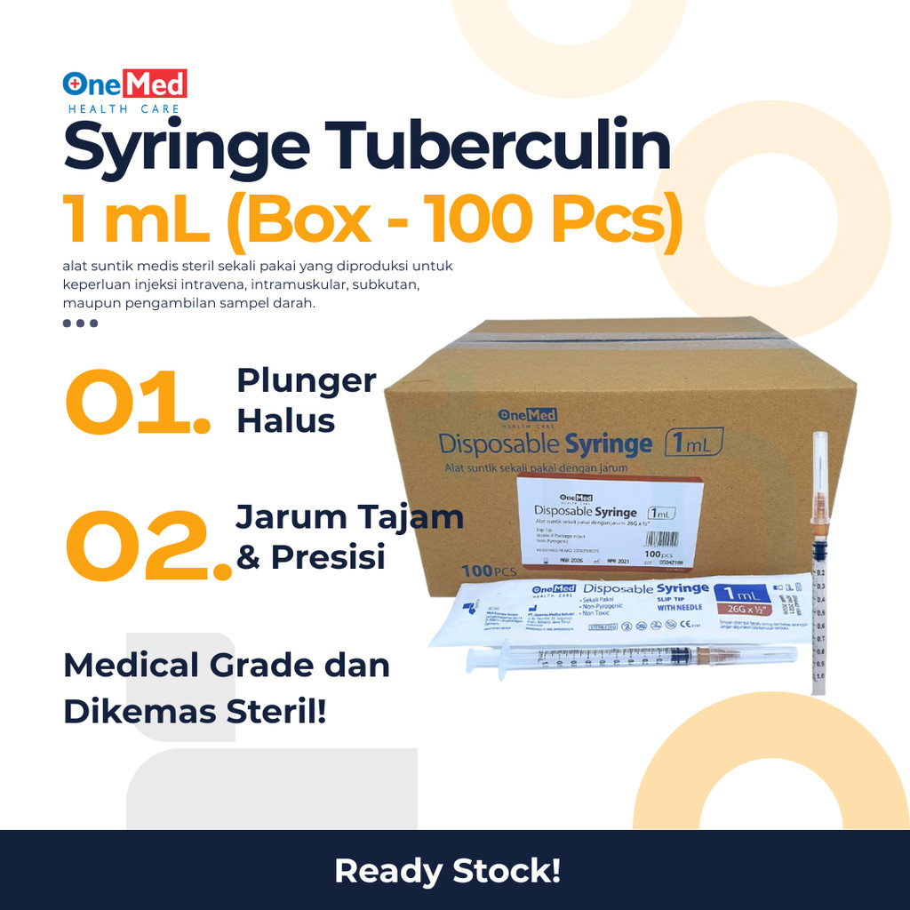 SYRINGE 1ML TB BOX 100S ONEMED