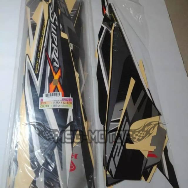 Striping Lis body supra x 125 2012 hitam silver