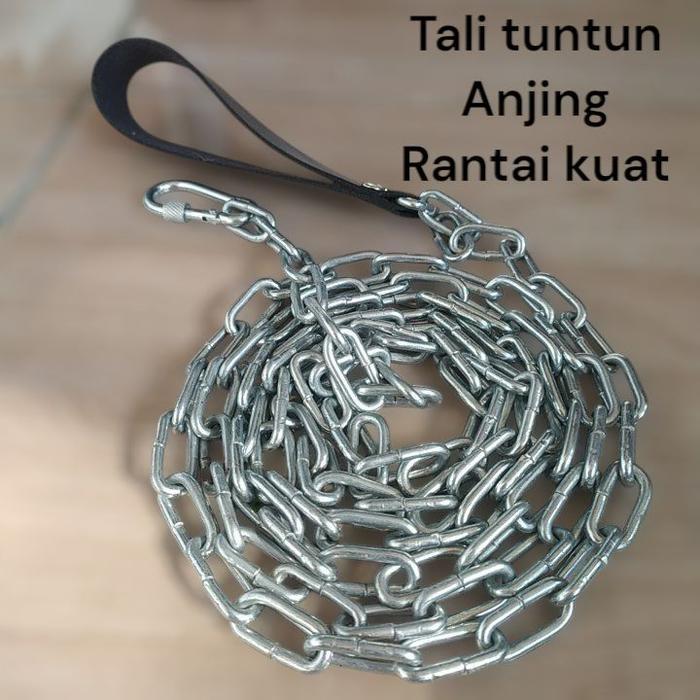 tali tuntun rantai tali kekang rantai anjing besar rantai kuat tebal - 1 meter