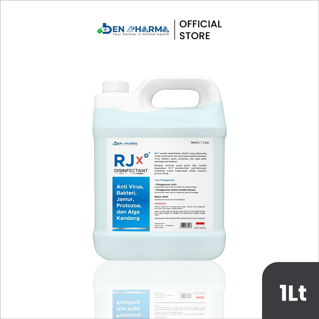 (Burqyu) Ben Pharma RJx+ Disinfectant - Disinfektan Kandang Hewan Ternak Sapi Kambing Domba – 1000ml