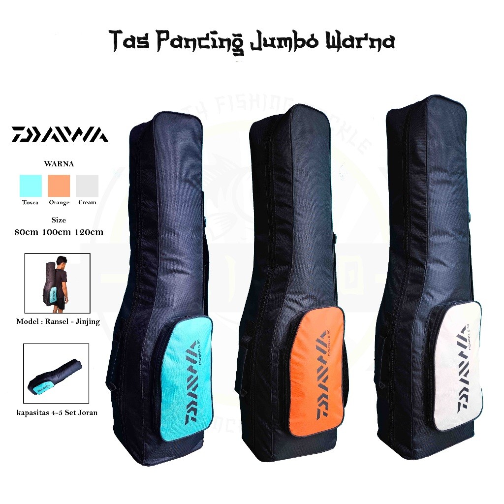 Tas Pancing Daiwa Ransel Jumbo Warna Ukuran 80cm 100cm 120cm